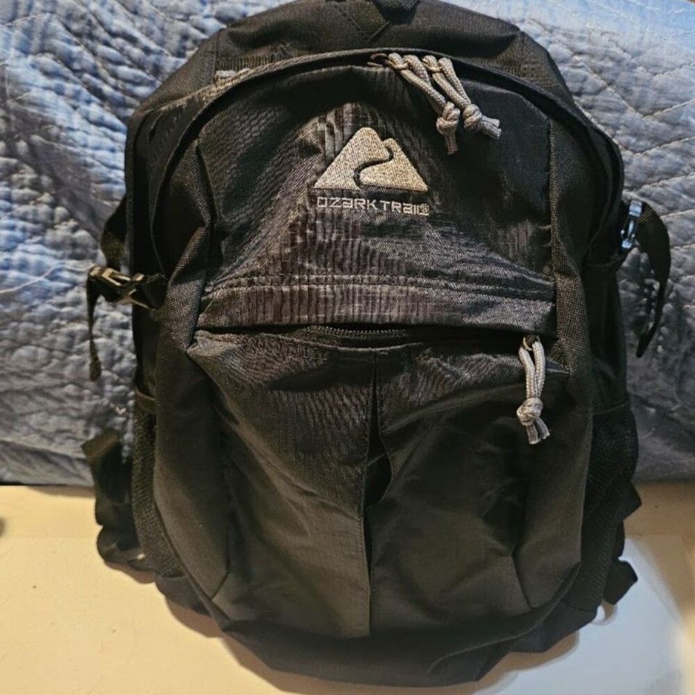 Ozark Trail Black Backpack Hiking Travel School Daypack Like New